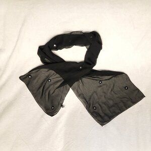 Vintage Black Scarf with Reflective Insets